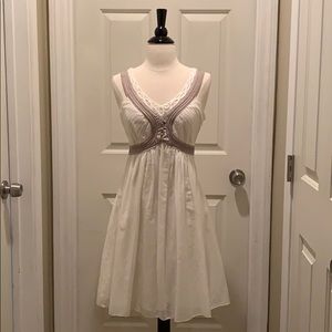 White and Dusty Lavender Dress from Anthropologie